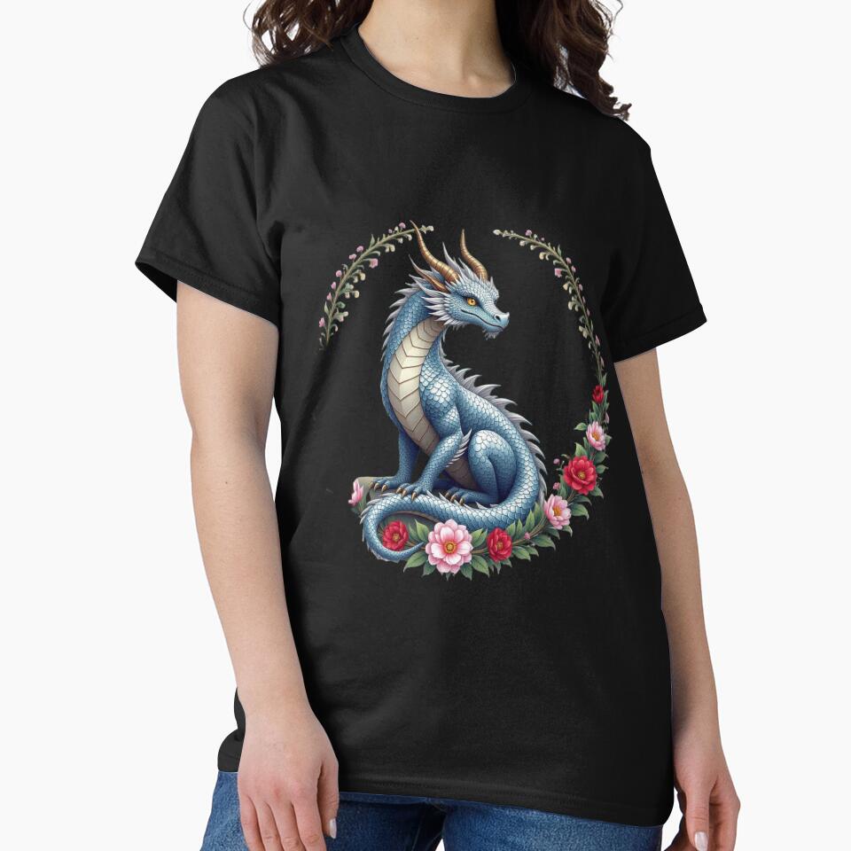 Dragon And Flowers Artwork by Planetporridge T-Shirts, Hoodie, Sweatshirt | BlankRebels.com (Image 2)