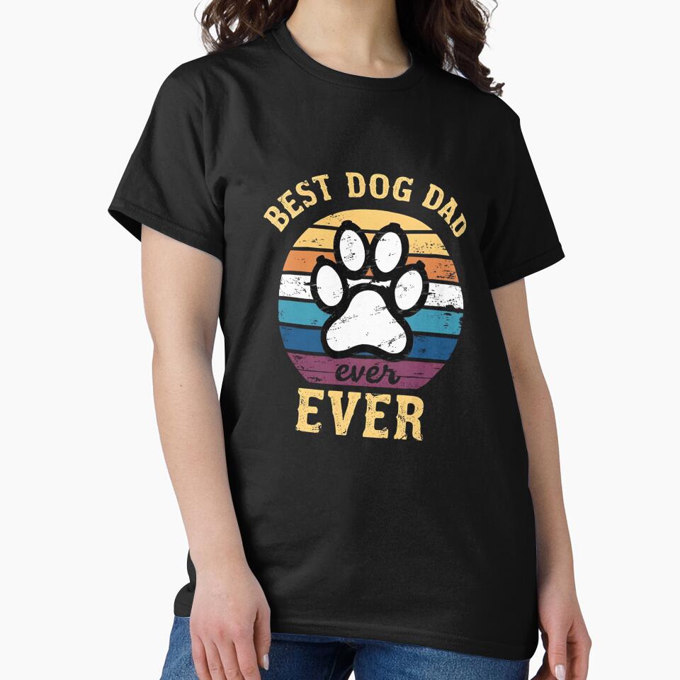 Best Dog Dad Ever Vintage Retro T-Shirt Design by PromptYou