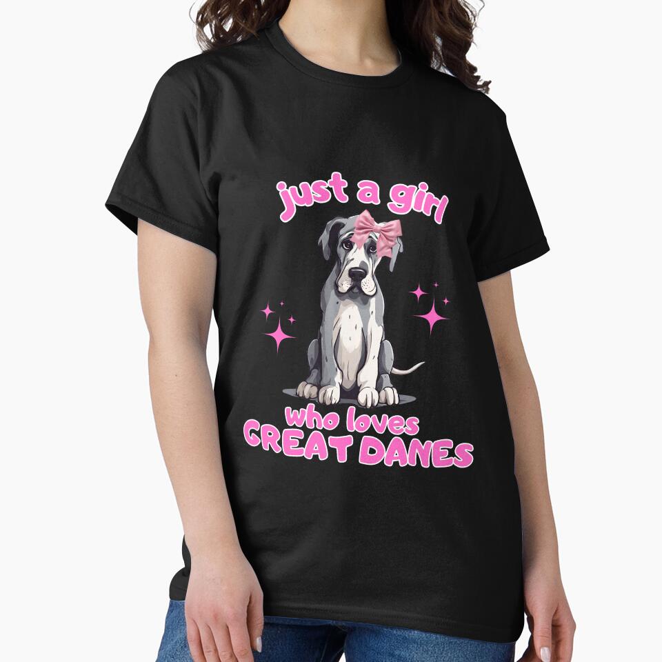 Just a girl who loves dogs Great Dane by GoodyPaws T-Shirts, Hoodie, Sweatshirt | BlankRebels.com (Image 2)