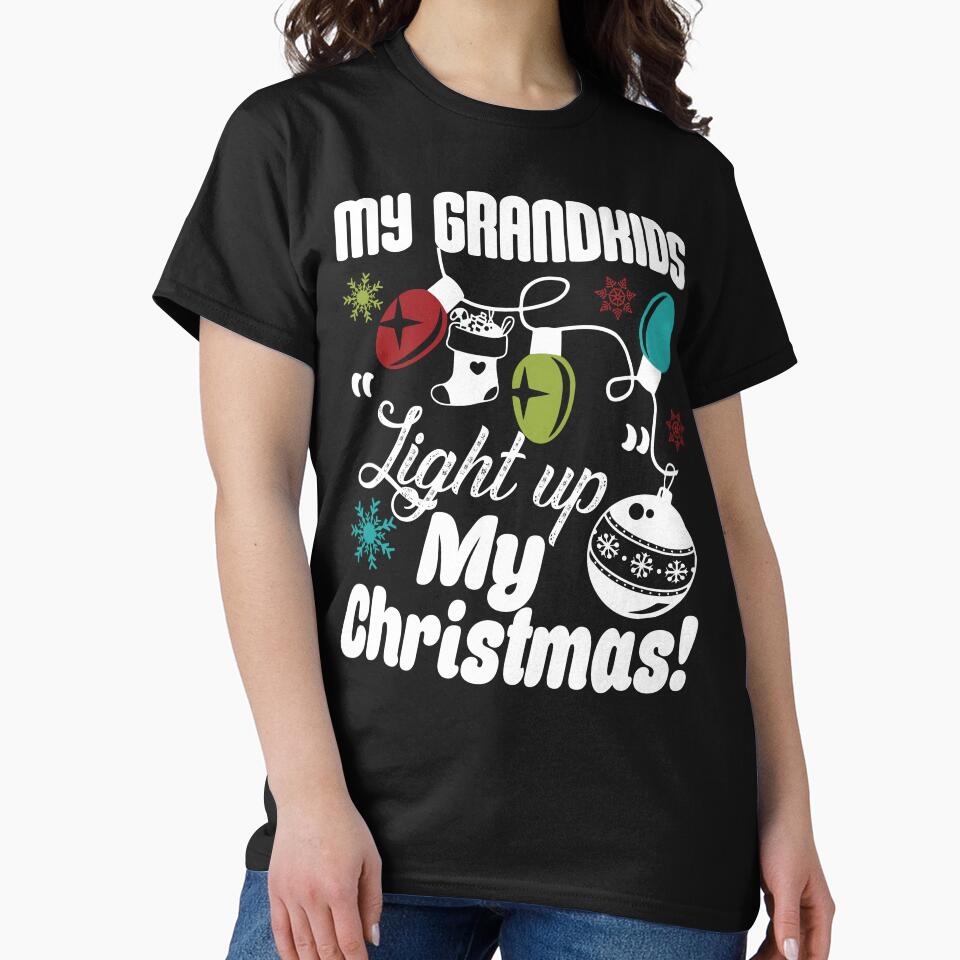 Grandkid - My Grandkids Light Up My Christmas by UnknownArtistt T-Shirts, Hoodie, Sweatshirt | BlankRebels.com (Image 2)
