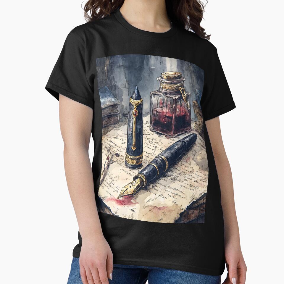 Vintage Dark Academia Fountain Pen by bapupa T-Shirts, Hoodie, Sweatshirt | BlankRebels.com (Image 2)