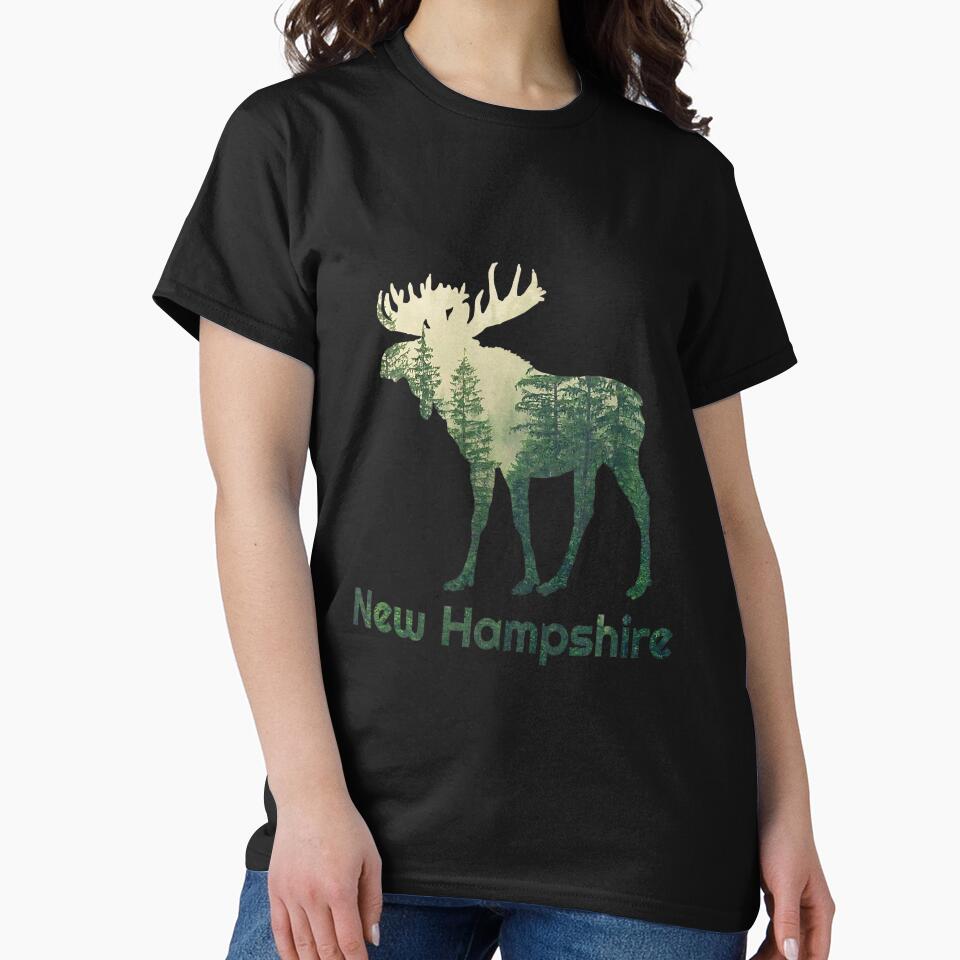 State Of New Hampshire Moose Forest by RosePlant T-Shirts, Hoodie, Sweatshirt | BlankRebels.com (Image 2)
