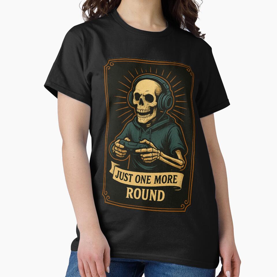 Vintage Skeleton Gamer Hoodie – Retro Gaming Skull Illustration | Gaming T-Shirt Design by Slaivarart Sweatshirt (Image 2)