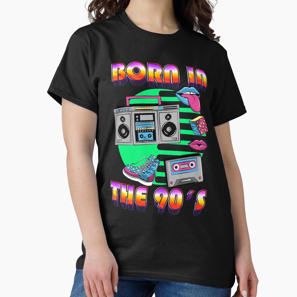 Born in the 90s Retro Gift idea for 30th birthday T-Shirt by Músico Ilustre Hoodie, Sweatshirt | BlankRebels.com (Image 2)