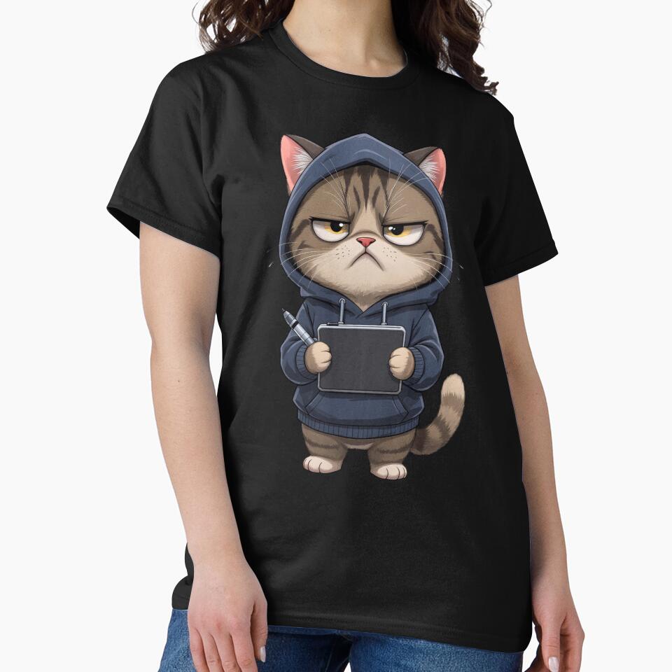 Freelance Artist Cat | Funny Chibi Creative Cat with Tablet by ColorSplash123 T-Shirts, Hoodie, Sweatshirt (Image 2)