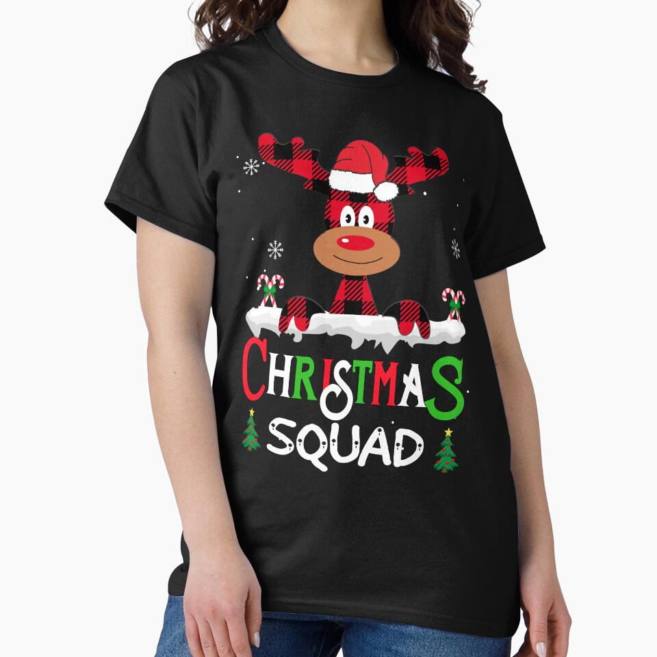 family christmas squad reindeer 2023 shirt , groovy matching christmas crew shirt by ZAIN JAMAL Hoodie, Sweatshirt (Image 2)