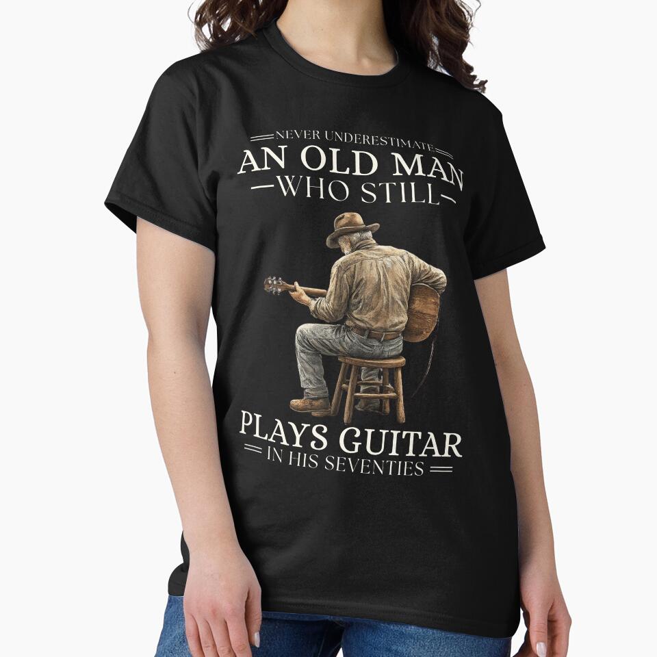 Mens 70th Birthday Acoustic Guitar Player Vintage Seventies by first-shirt ⭐ ⭐ ⭐ ⭐ ⭐ Hoodie, Sweatshirt (Image 2)