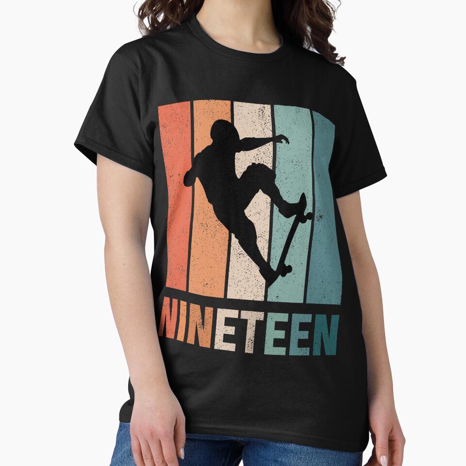 19th Birthday Skateboard Retro 19 Years Old by RetroStyle247 T-Shirts, Hoodie, Sweatshirt | BlankRebels.com (Image 2)
