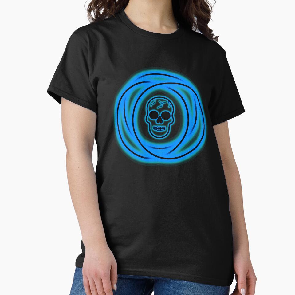 Glowing Neon Skull Blue by mrtraz T-Shirts, Hoodie, Sweatshirt | BlankRebels.com (Image 2)