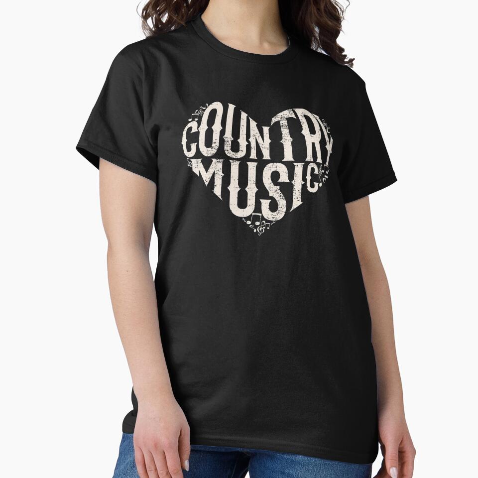 I Love Country Design Country Music Lover Gift Idea design by Lisbob T-Shirts, Hoodie, Sweatshirt | BlankRebels.com (Image 2)