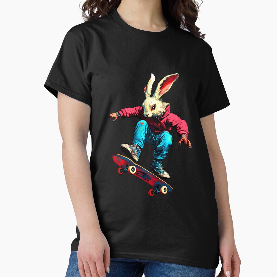 Rabbit Skateboarder by Soulskier T-Shirts, Hoodie, Sweatshirt | BlankRebels.com (Image 2)