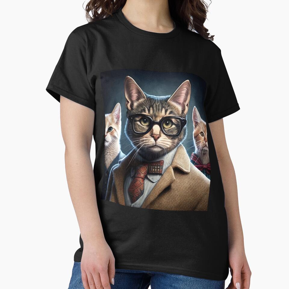 Distinguished Cat Portrait Wearing Glasses T-Shirts, Hoodie, Sweatshirt