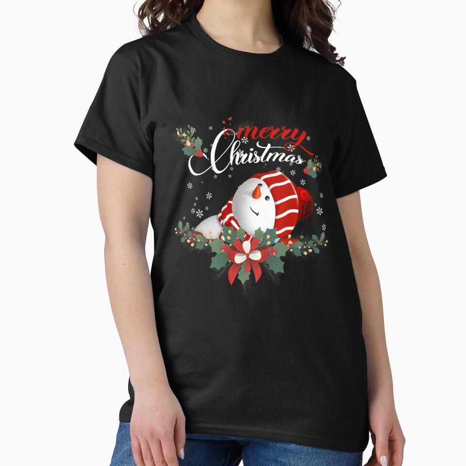 Merry Christmas With Snowman by UnknownArtistt T-Shirts, Hoodie, Sweatshirt | BlankRebels.com (Image 2)