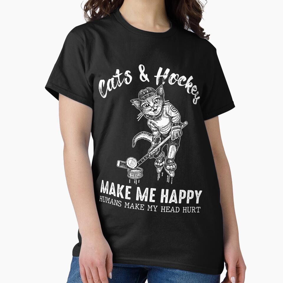 Cat and Hockey Make Me Happy by tantann T-Shirts, Hoodie, Sweatshirt | BlankRebels.com (Image 2)