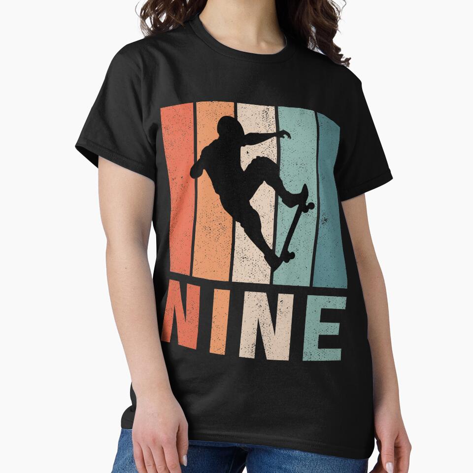 9th Birthday Skateboard Retro 9 Years Old by RetroStyle247 T-Shirts, Hoodie, Sweatshirt | BlankRebels.com (Image 2)