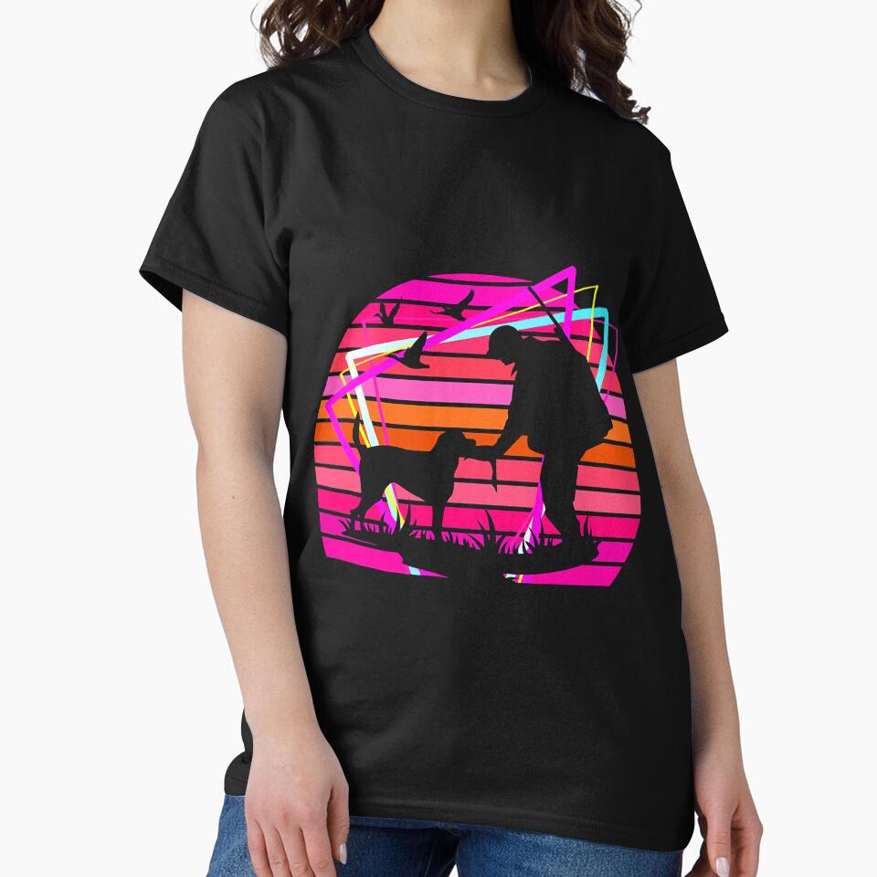 Hunting Dog Vaporwave Sunset Duck by unassertive19 T-Shirts, Hoodie, Sweatshirt | BlankRebels.com (Image 2)