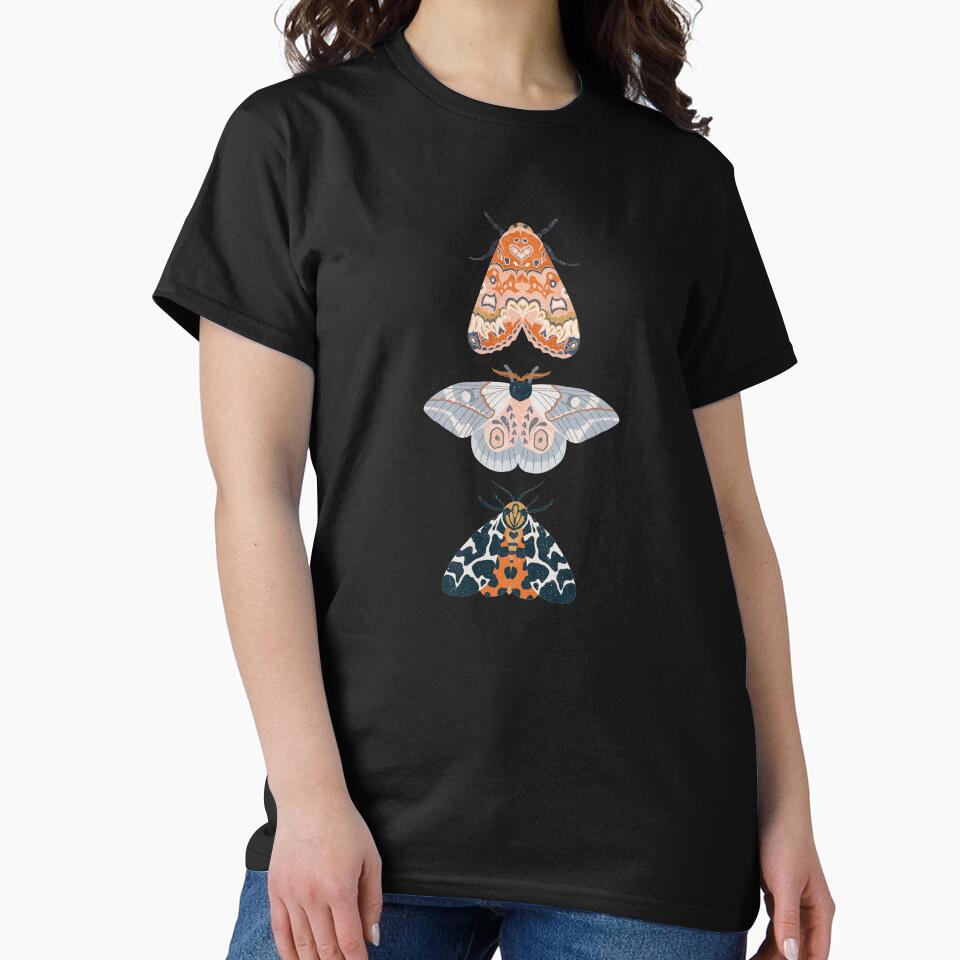 Floral Moths | Black by RebeccaFlaherty T-Shirts, Hoodie, Sweatshirt | BlankRebels.com (Image 2)
