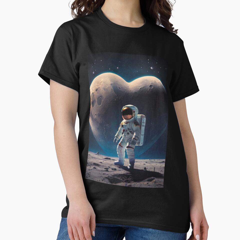Surreal Astronaut Illustration – Moon Love Art by Foks07 T-Shirts, Hoodie, Sweatshirt | BlankRebels.com (Image 2)