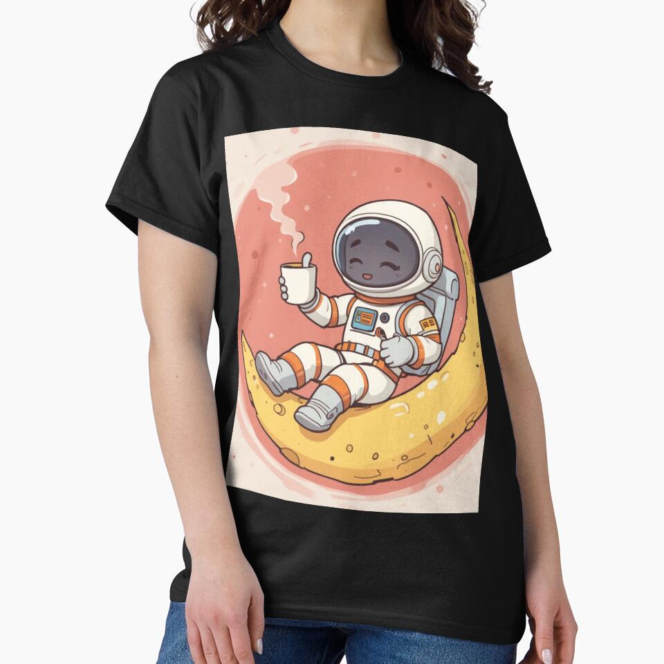 Chill Astronaut Coffee on the Moon by PixelVibe782 T-Shirts, Hoodie, Sweatshirt | BlankRebels.com (Image 2)