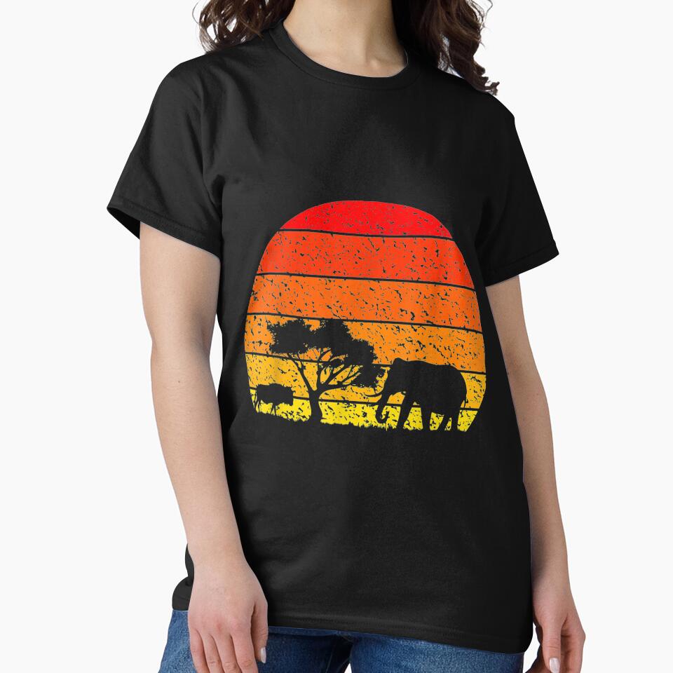 Vintage Africa Retro Sunset Silhouette by PRID3STATE T-Shirts, Hoodie, Sweatshirt | BlankRebels.com (Image 2)