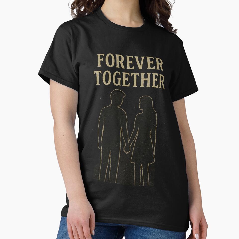 Couple Under Stars T-Shirt | Vintage Love Tee | Grunge Scavenge Style Romantic Design by KDesignCrafts Hoodie,... (Image 2)