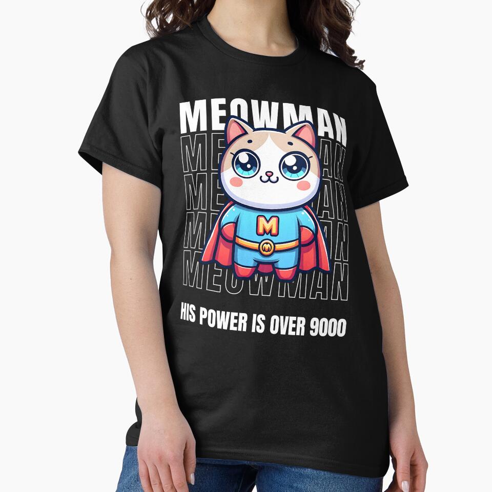 Meowman superhero cats graphics with a fighting power of over 9000 by KaitoArtDesigns