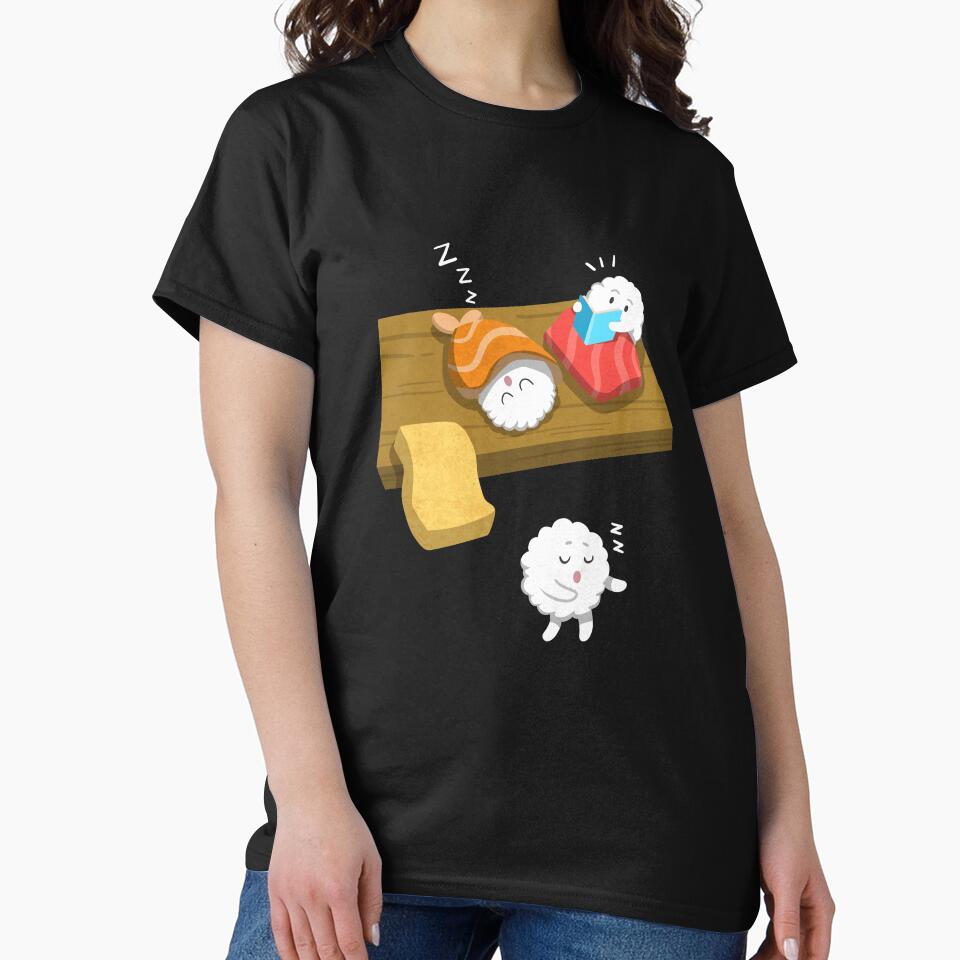 Sushi Sleep Walking, Sushi Shirt, Sushi Illustration, Sushi Lover Sushi Gift, Kawaii Sushi Shirt for a Sushi... (Image 2)