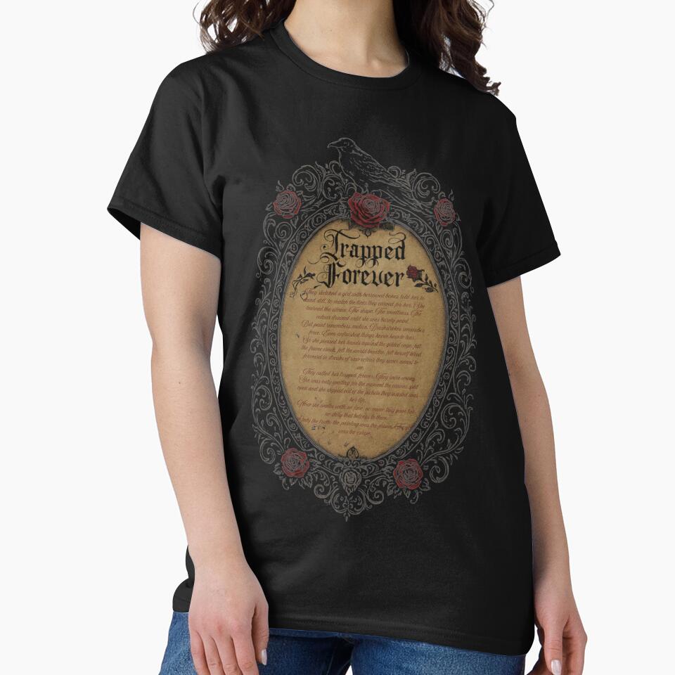 Trapped Forever – Gothic Raven Frame Dark Academia by Mouraludia T-Shirts, Hoodie, Sweatshirt | BlankRebels.com (Image 2)