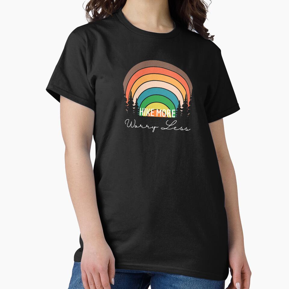 Hike More | Worry Less | Retro Sunset by DevlynnDesigns T-Shirts, Hoodie, Sweatshirt | BlankRebels.com (Image 2)