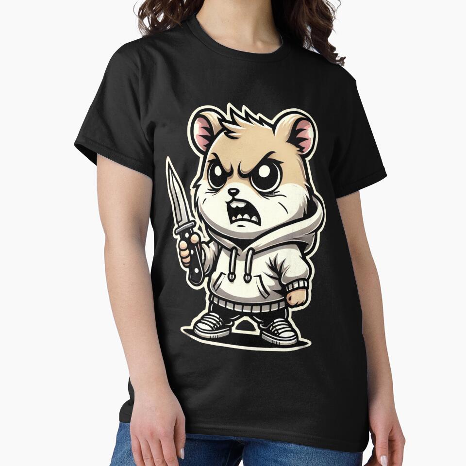 Little Danger – Angry Hamster with Knife by PrintaZaur T-Shirts, Hoodie, Sweatshirt | BlankRebels.com (Image 2)