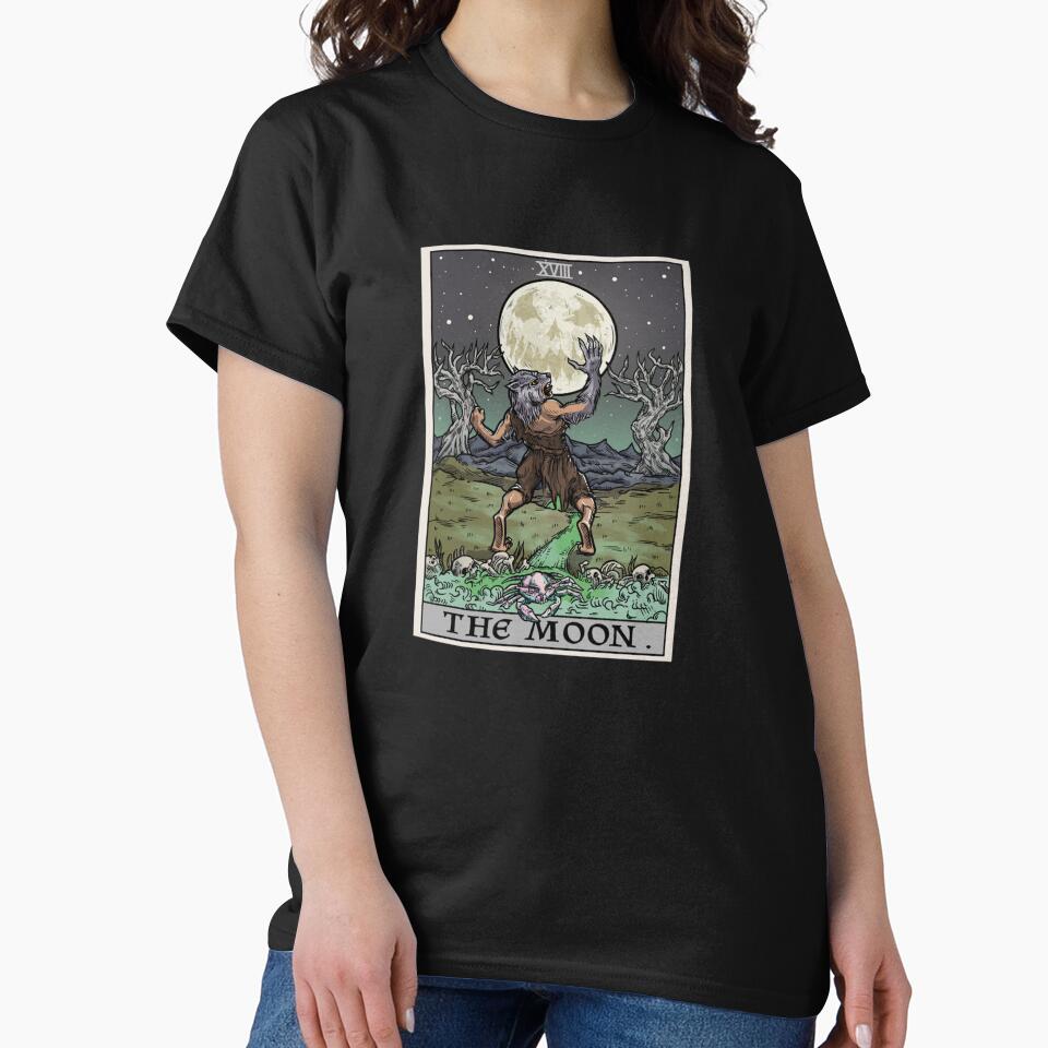 The Moon Tarot Card Gothic Halloween Werewolf Gothic Horror by taaddison50 T-Shirts, Hoodie, Sweatshirt (Image 2)
