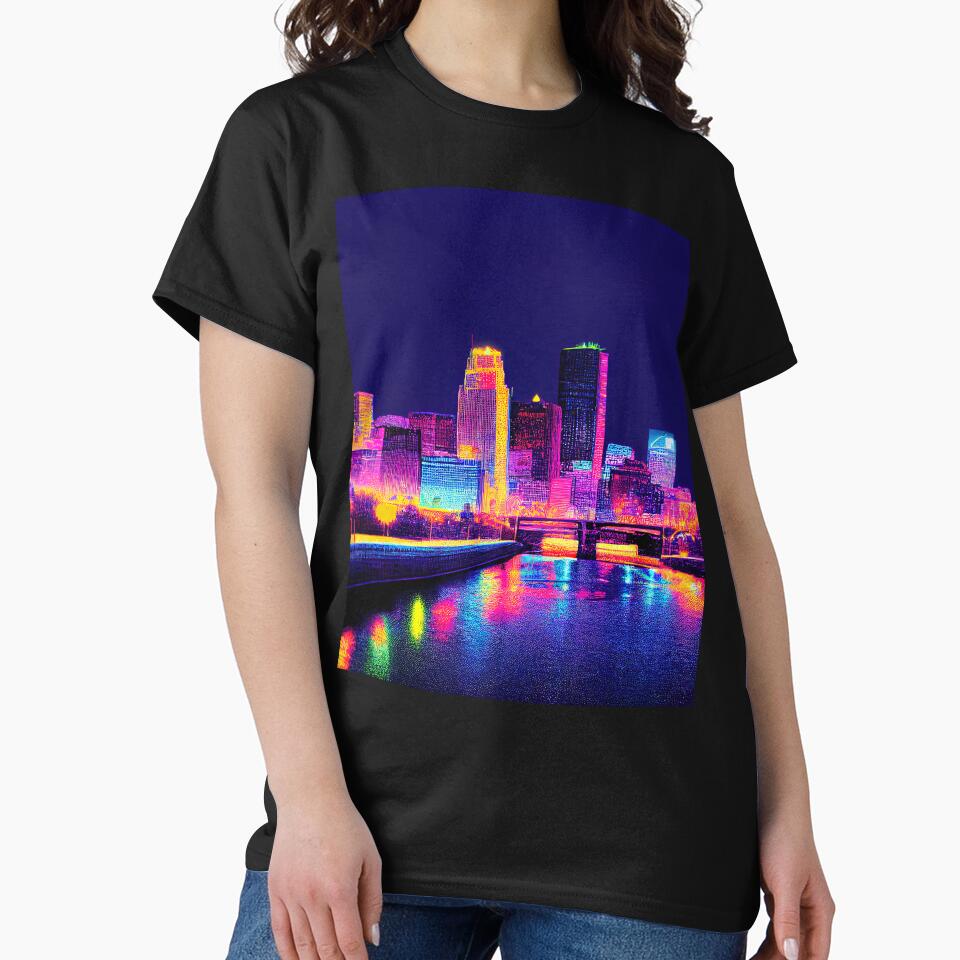 Minneapolis Neon Vaporwave by ComicsFactory T-Shirts, Hoodie, Sweatshirt | BlankRebels.com (Image 2)