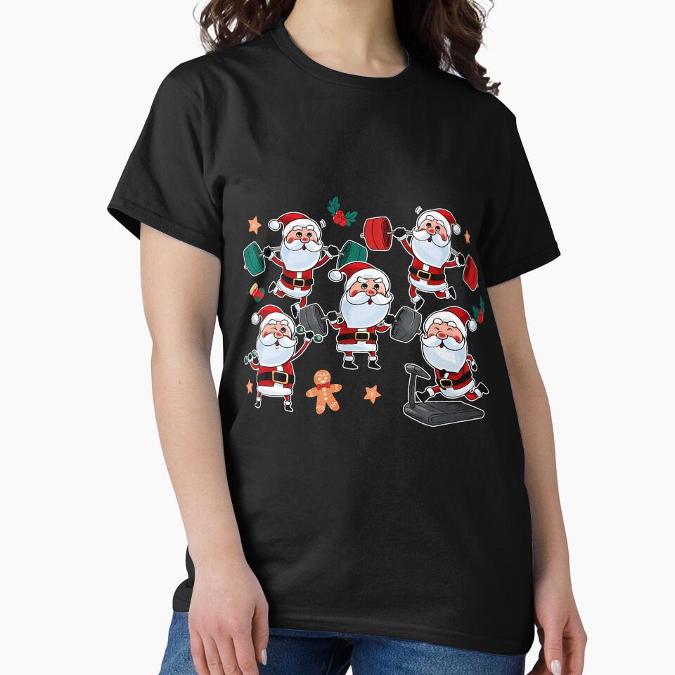 Working Out Santa Gym Christmas Shirt Fitness Weightlifting by AntoinetteIsa Hoodie, Sweatshirt | BlankRebels.com (Image 2)