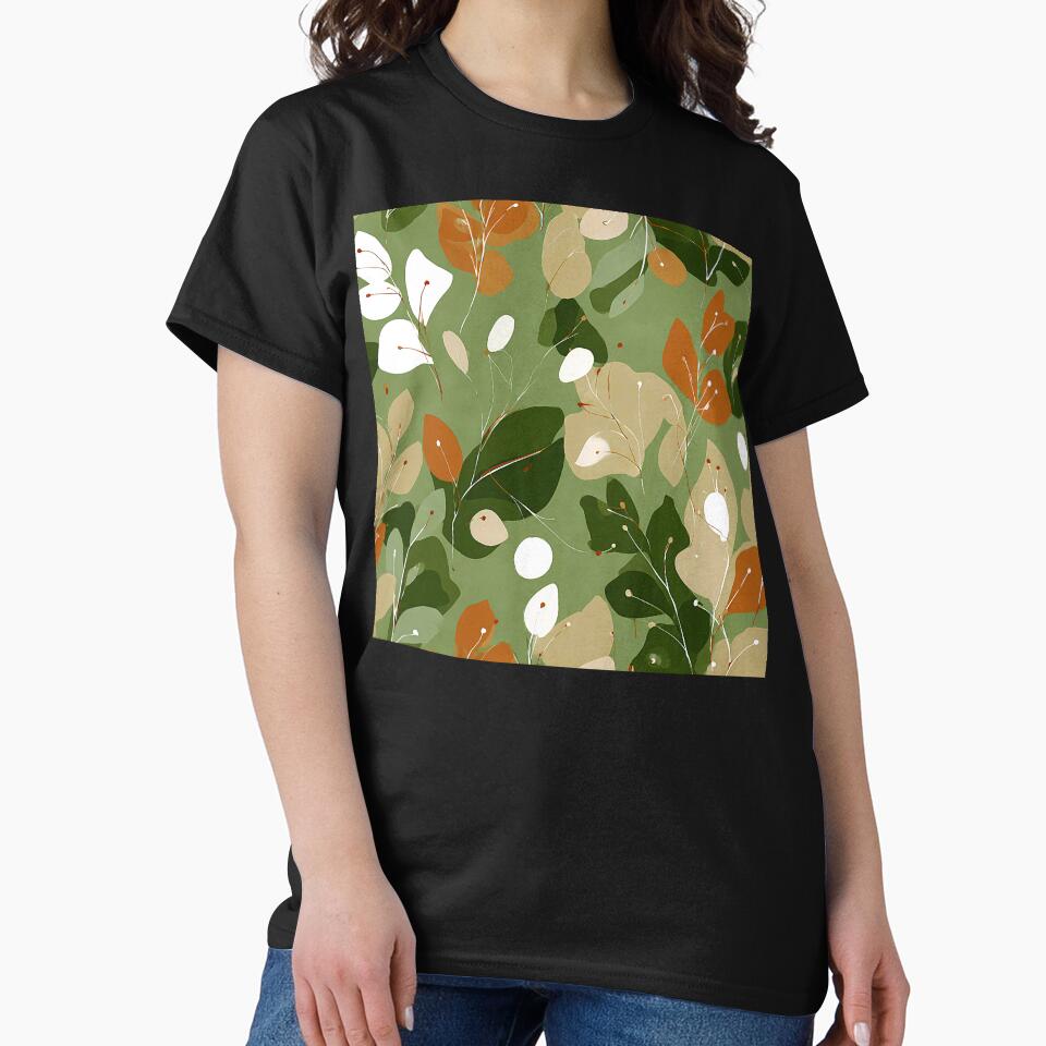 Boho Abstract Leaves In Green, Earthtones, And Orange by DEC02 T-Shirts, Hoodie, Sweatshirt | BlankRebels.com (Image 2)