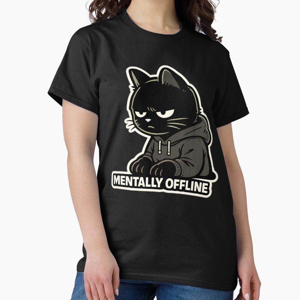 Mentally Offline Grumpy Cat by Modern Badge T-Shirts, Hoodie, Sweatshirt | BlankRebels.com (Image 2)