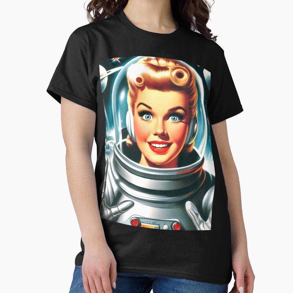 Retro Astronaut Pin Up by PulpVintage T-Shirts, Hoodie, Sweatshirt | BlankRebels.com (Image 2)