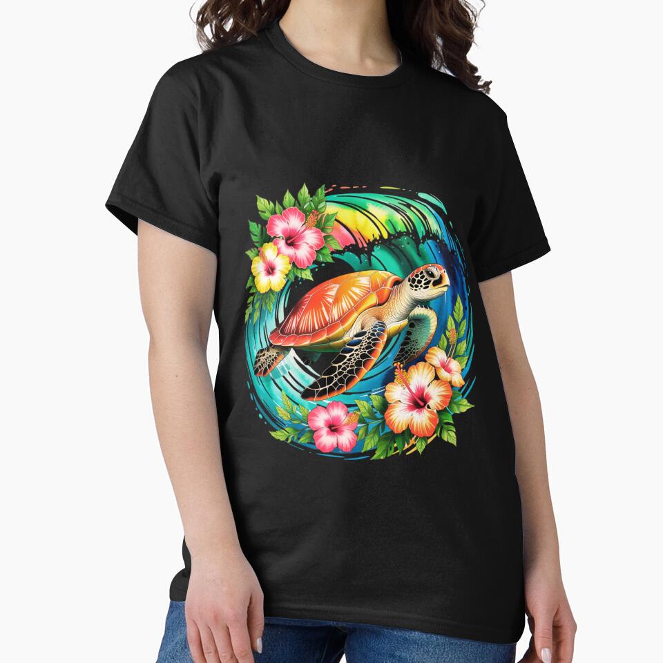 Seaturtle and ocean waves by aipaint T-Shirts, Hoodie, Sweatshirt | BlankRebels.com (Image 2)