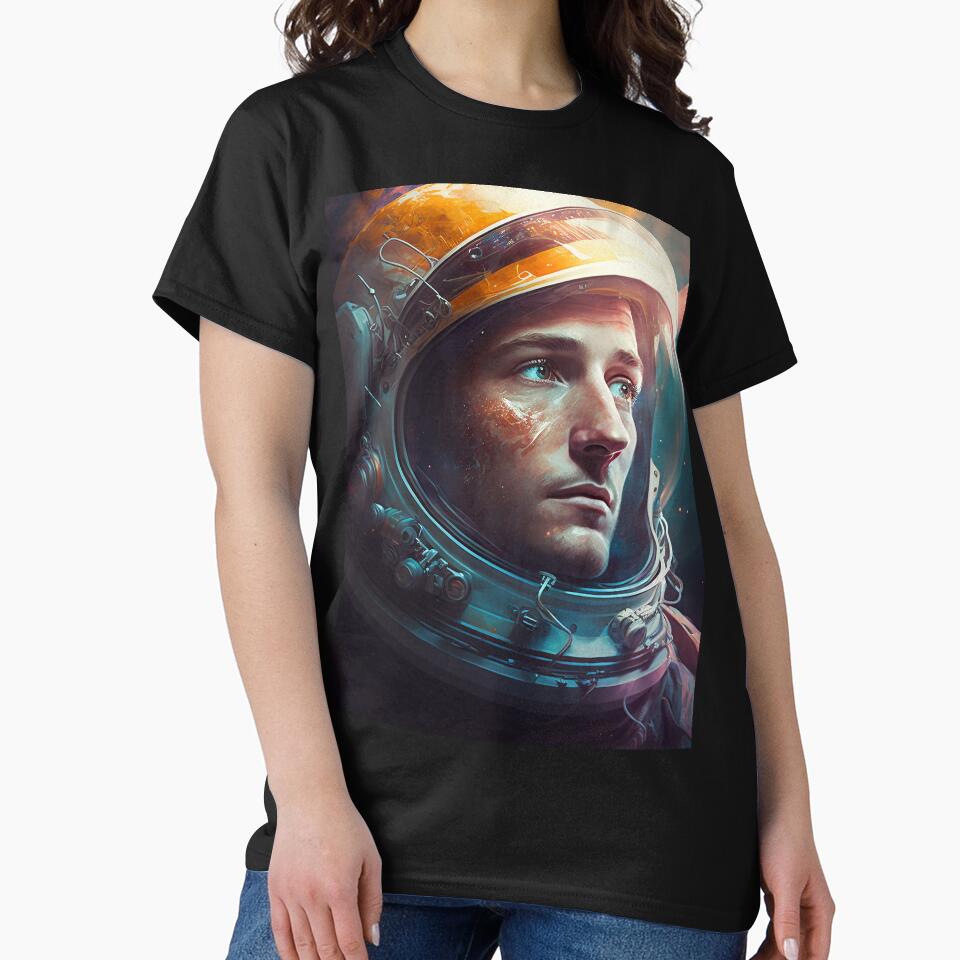 Photorealistic Portrait Astronaut in Galaxy by DigitalArts24 T-Shirts, Hoodie, Sweatshirt | BlankRebels.com (Image 2)