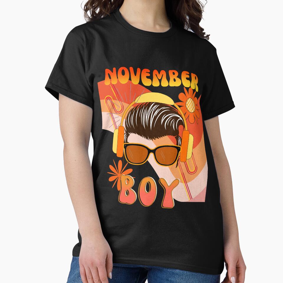 Retro November Boy Vintage Design by my-green-gecko T-Shirts, Hoodie, Sweatshirt | BlankRebels.com (Image 2)