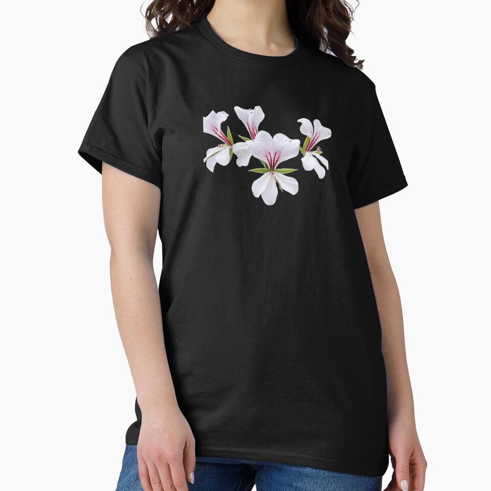 White & Magenta Geranium – Ink Vein Bloom Aesthetic by jglobal360 T-Shirts, Hoodie, Sweatshirt | BlankRebels.com (Image 2)