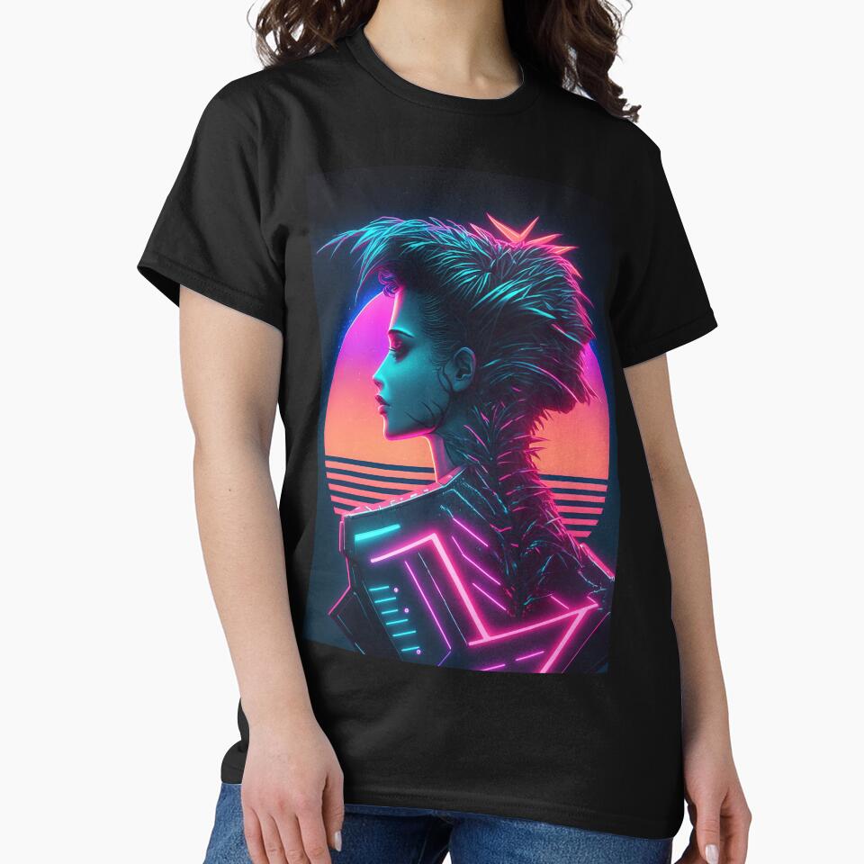 Electric Sunset: A Synthwave Cyber Femme Fatale by Mullet Monkey