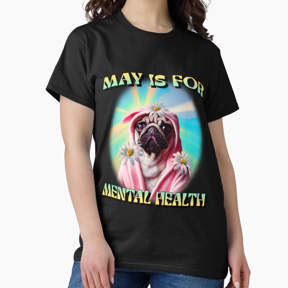 May Is for Mental Health Cute Puppy by Winter--Flowers T-Shirts, Hoodie, Sweatshirt | BlankRebels.com (Image 2)