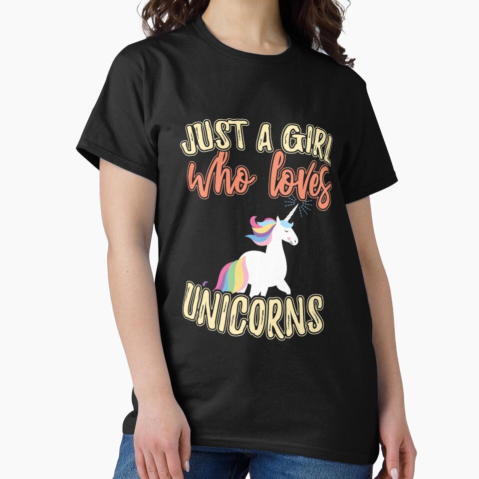 Funny Just A Girl Who Loves Unicorns by SweetTea4U T-Shirts, Hoodie, Sweatshirt | BlankRebels.com (Image 2)