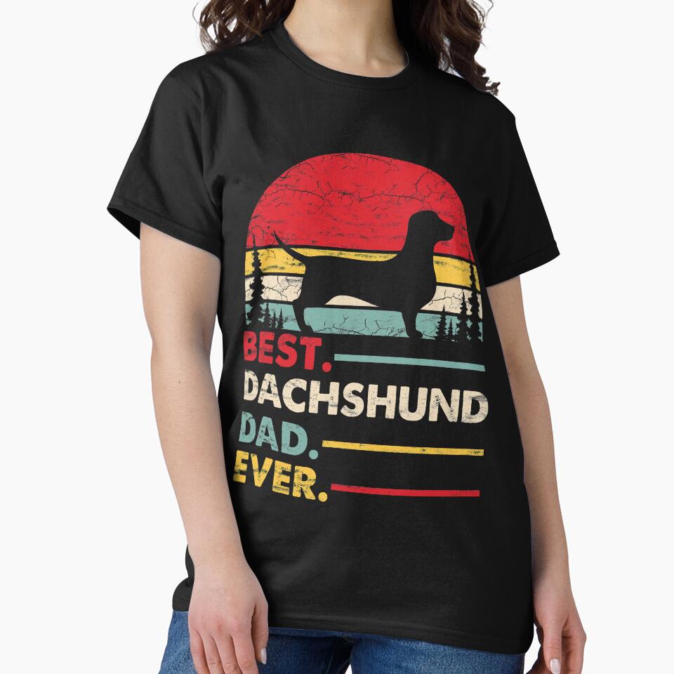 Vintage Best Dachshund Dad Ever by rafaeltto T-Shirts, Hoodie, Sweatshirt | BlankRebels.com (Image 2)
