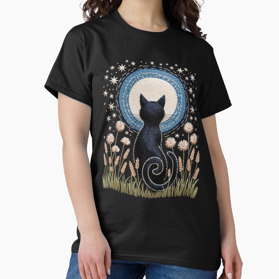Floral Black Cat Moon Halloween Cottagecore Aesthetic by MyzoToyota T-Shirts, Hoodie, Sweatshirt | BlankRebels.com (Image 2)