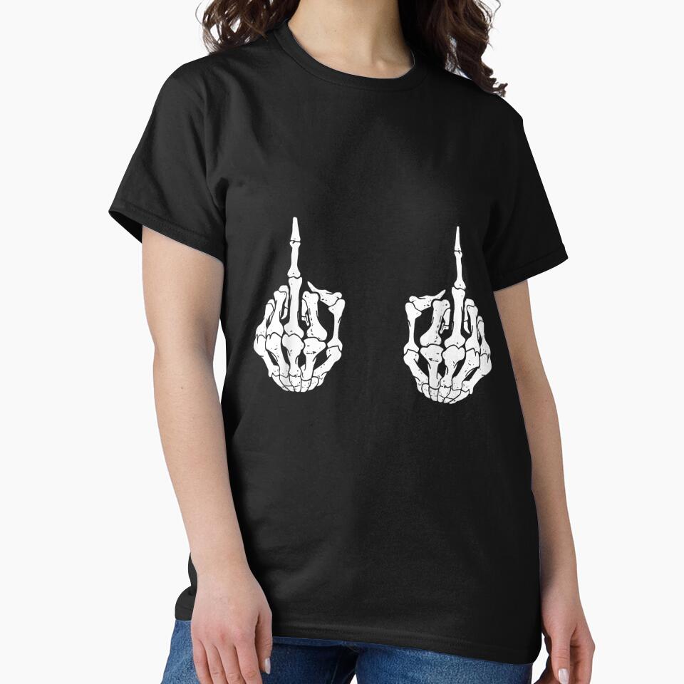Skeleton Fuck Hands on Boobs Funny Halloween Costume by Jonahjimenez T-Shirts, Hoodie, Sweatshirt | BlankRebels.com (Image 2)