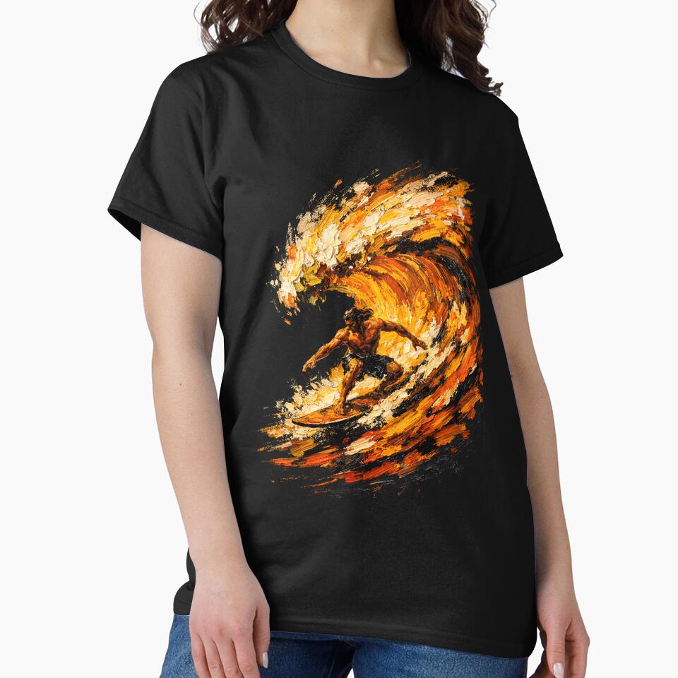 Golden Barrel: Impasto Fire Wave Surfer T-Shirts, Hoodie, Sweatshirt