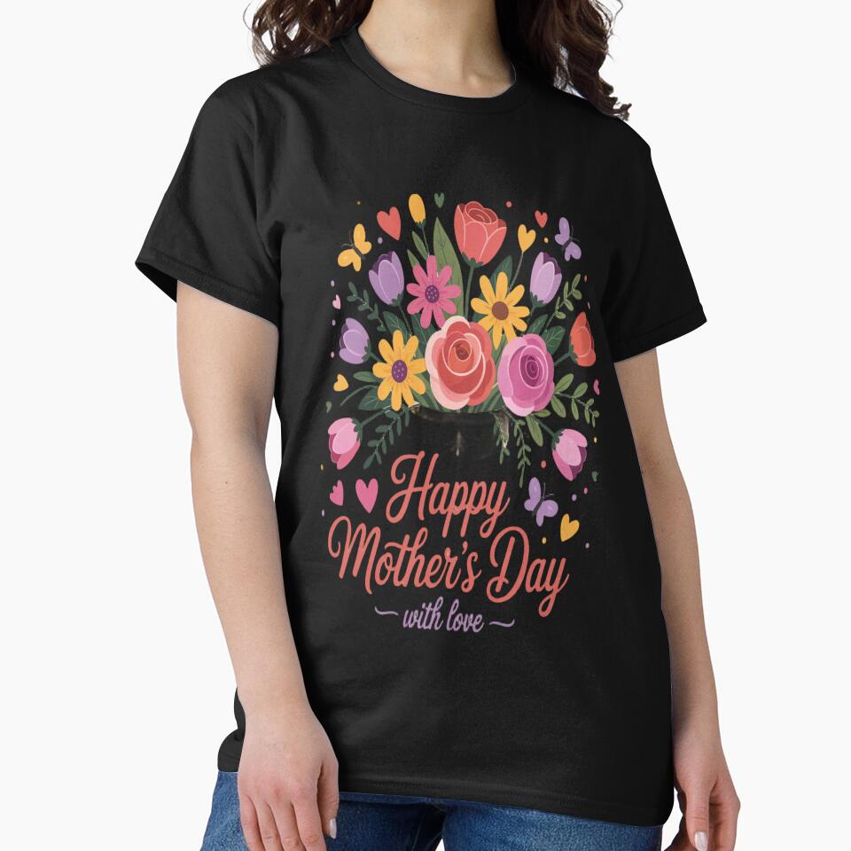 Happy Mother's Day Vibrant Floral Bouquet with Love by Midnight Veil Designs T-Shirts, Hoodie, Sweatshirt (Image 2)