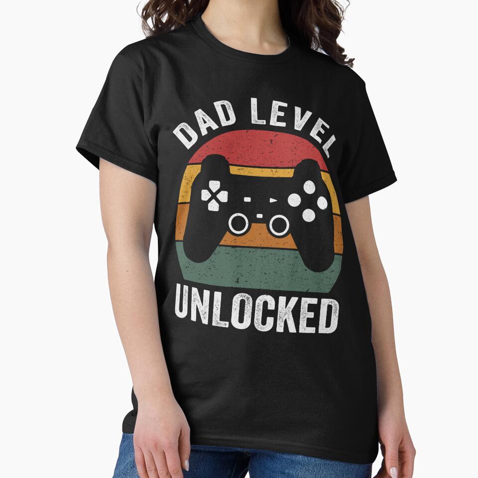 Dad Level Unlocked Funny New Dad Jokes Gift by honeyandcotton T-Shirts, Hoodie, Sweatshirt | BlankRebels.com (Image 2)
