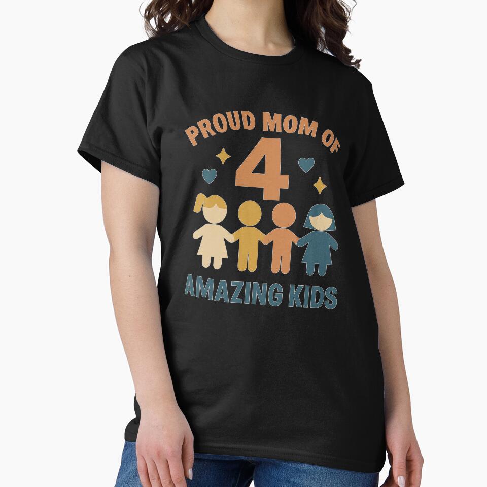 Proud Mom of 4 Amazing Kids – Strong Mom Pride Design by PunchDrop T-Shirts, Hoodie, Sweatshirt | BlankRebels.com (Image 2)
